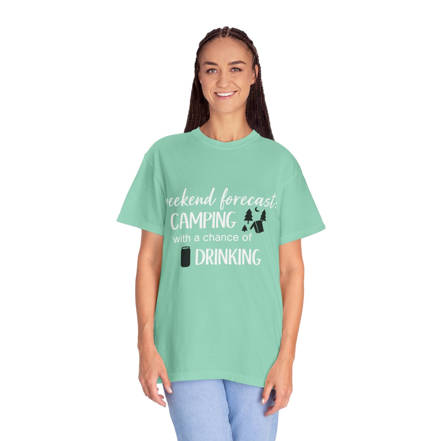 Camping Forecast T-Shirt - Unisex Garment-Dyed Tee
