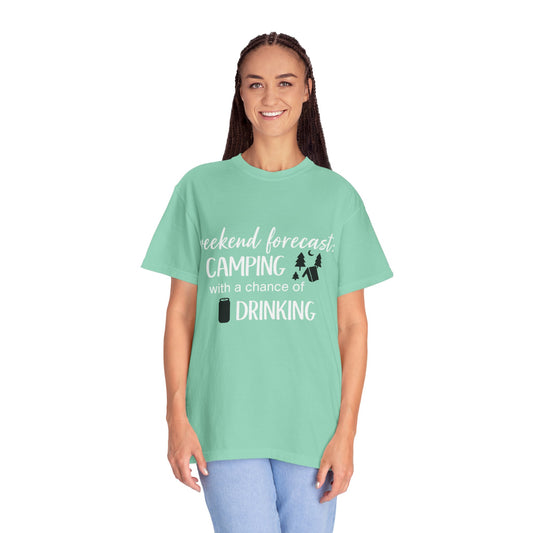 Camping Forecast T-Shirt - Unisex Garment-Dyed Tee