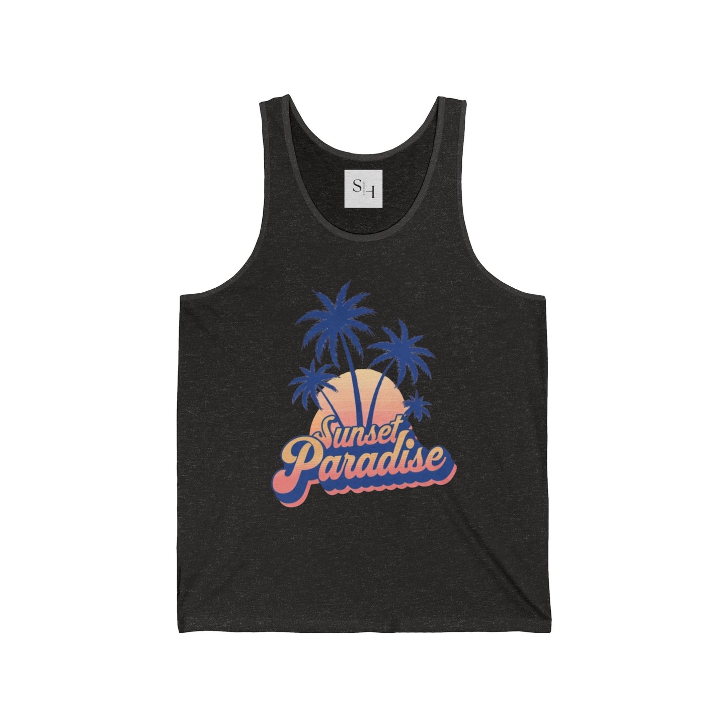 Sunset Paradise Unisex Jersey Tank - Tropical Beach Vibe Top