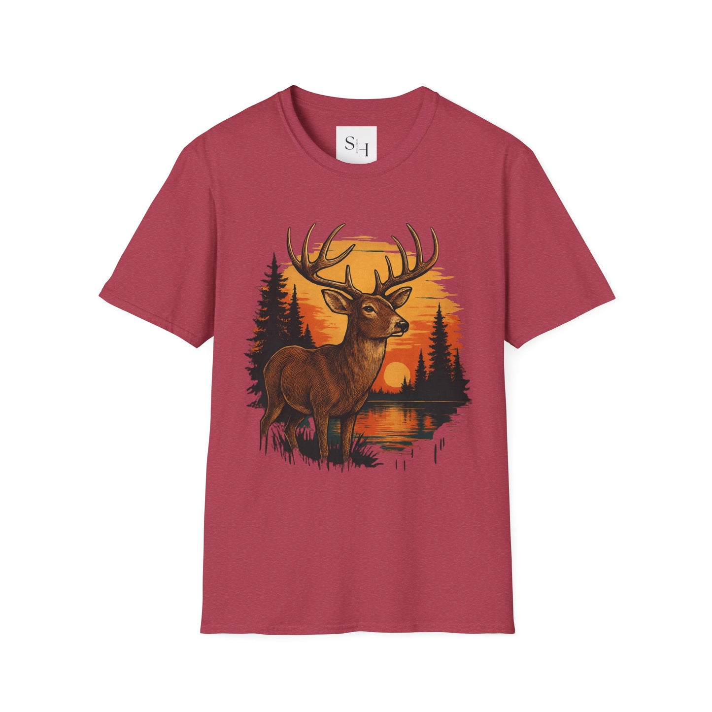 Deer Sunset Unisex Softstyle T-Shirt