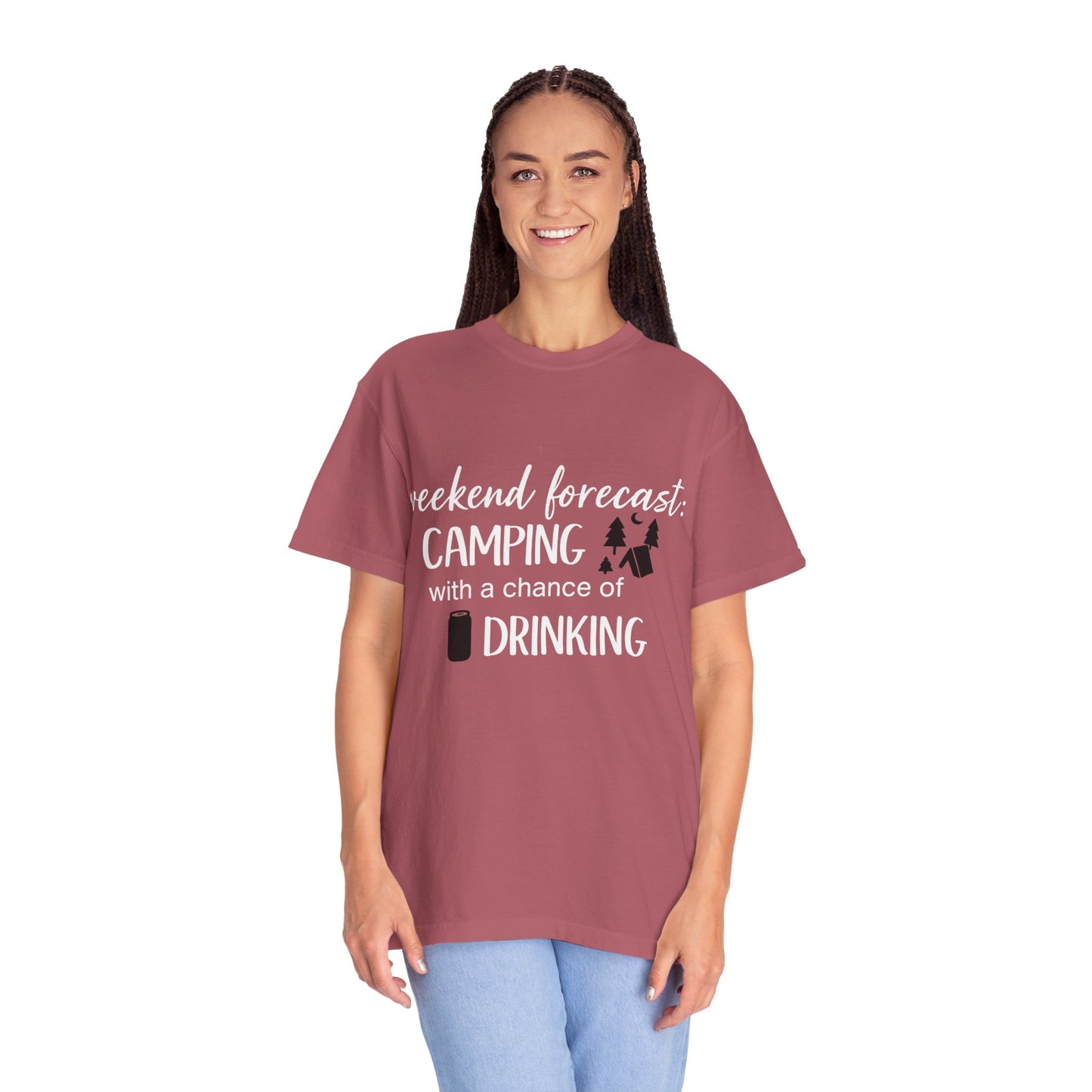 Camping Forecast T-Shirt - Unisex Garment-Dyed Tee
