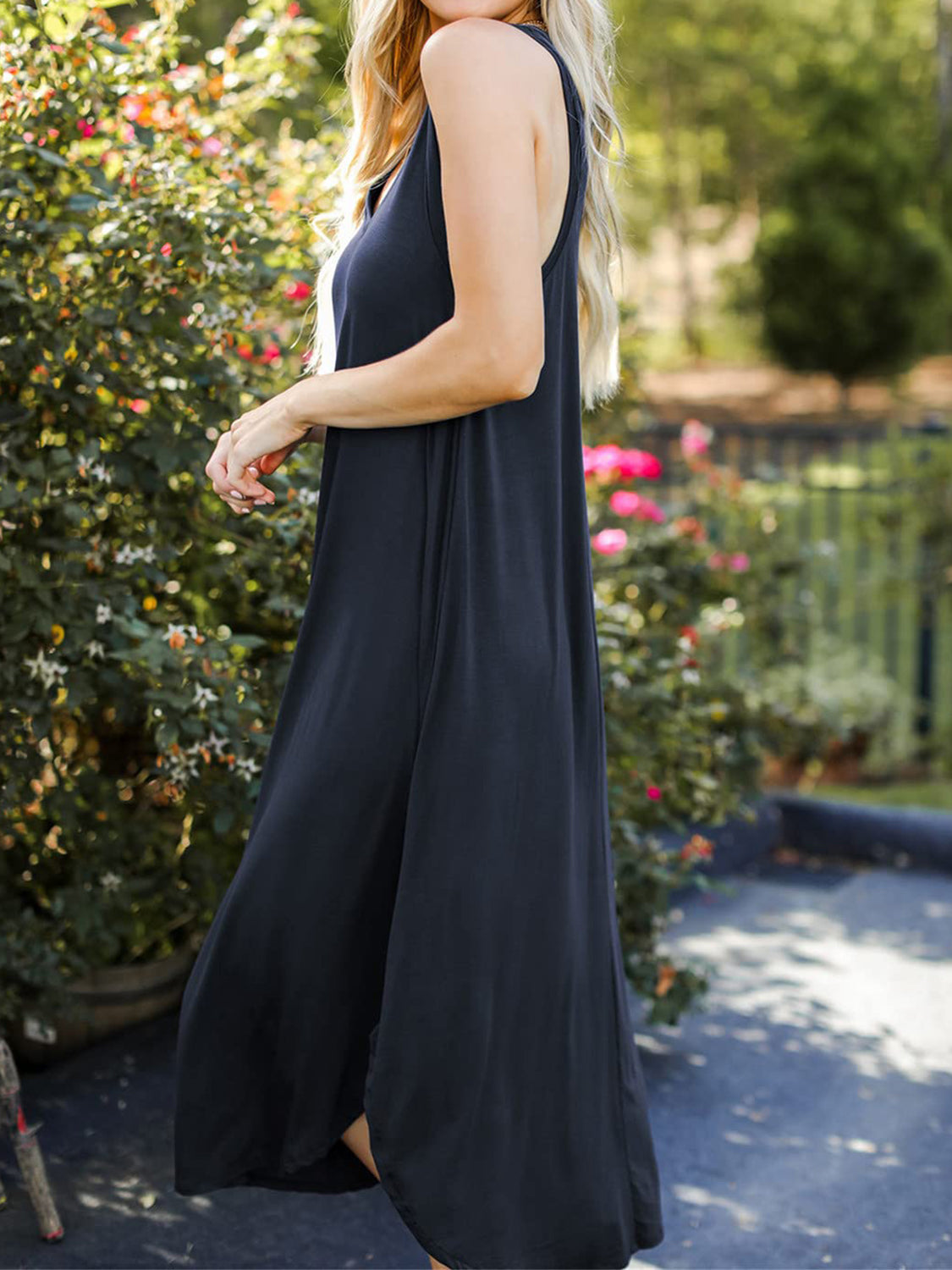 V-Neck Midi Tank Dress