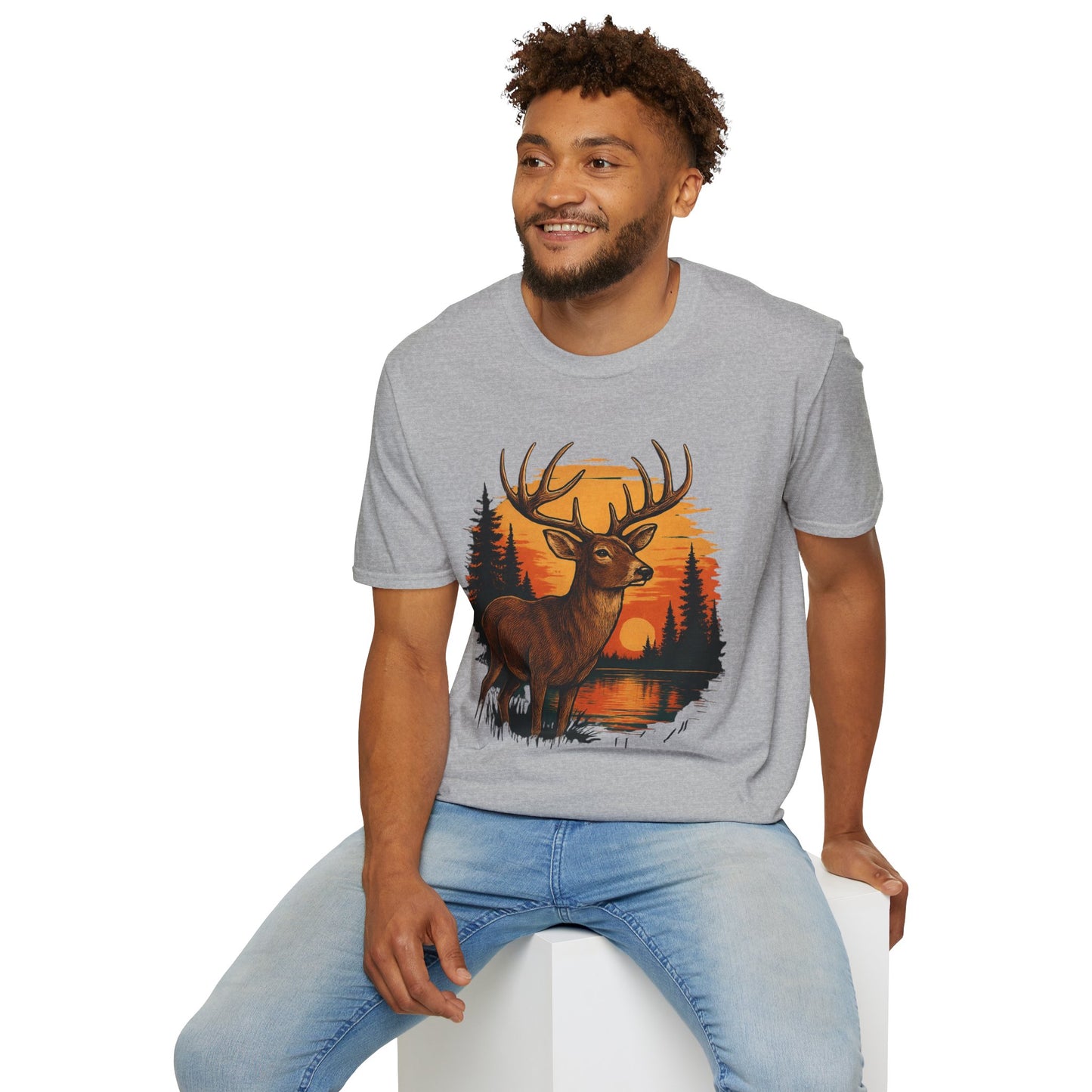 Deer Sunset Unisex Softstyle T-Shirt
