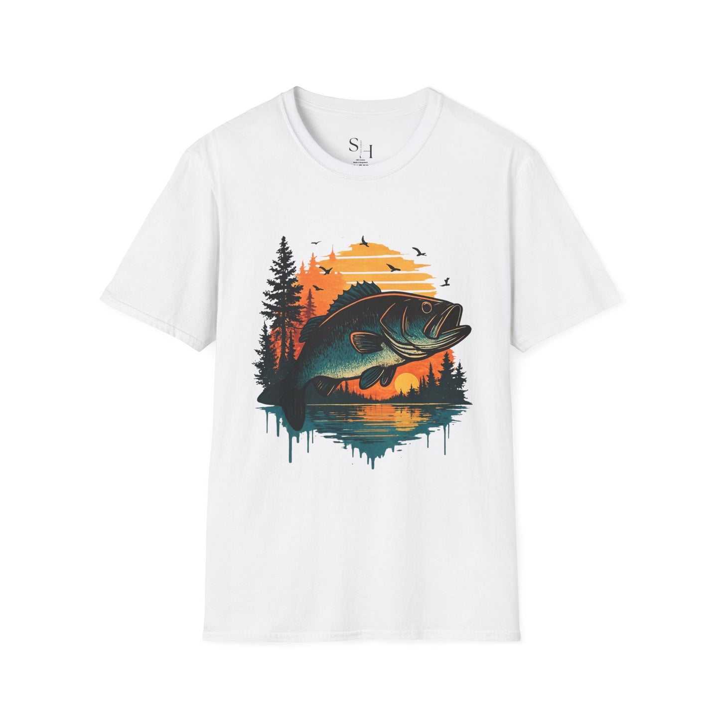 Fishing Sunset Unisex Softstyle T-Shirt