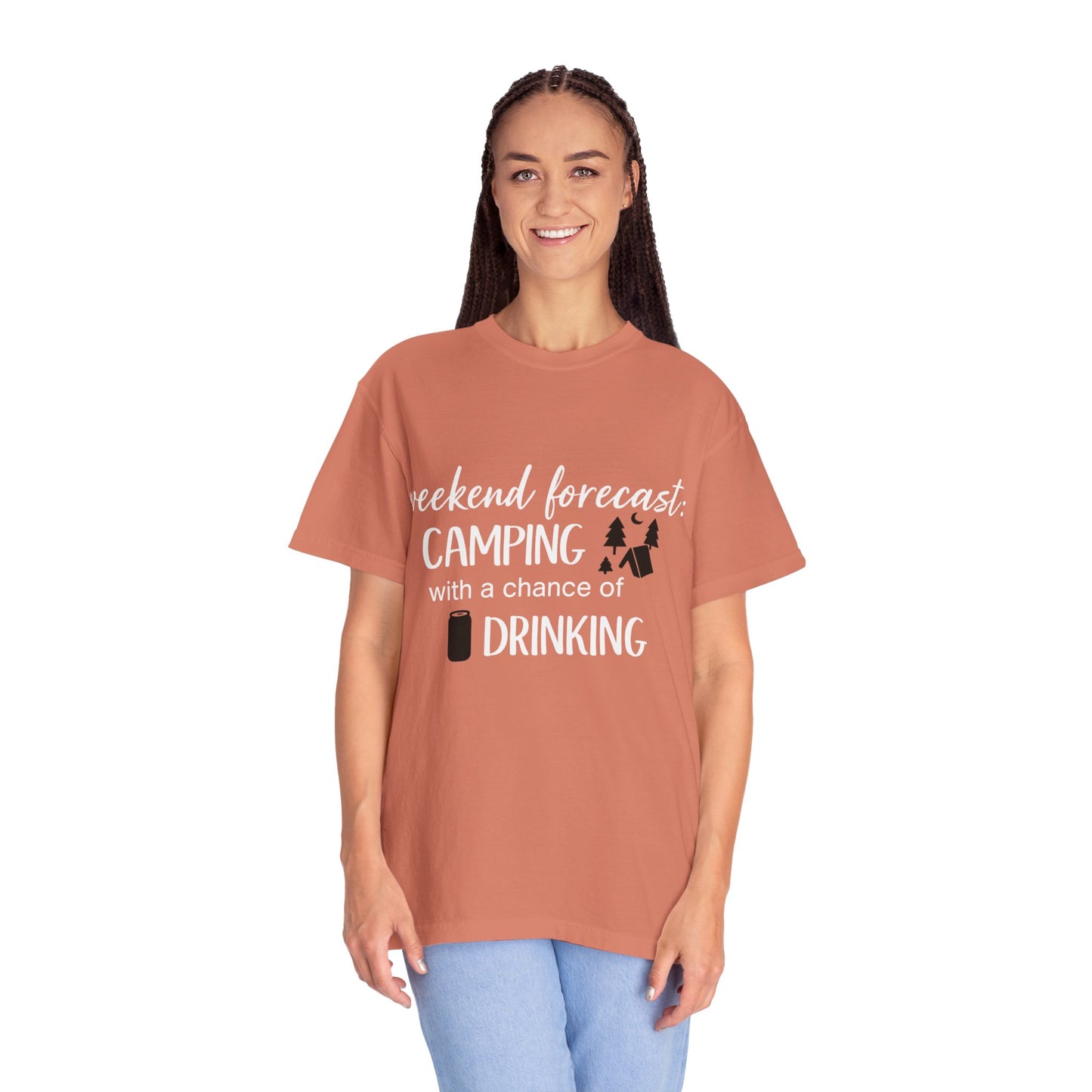 Camping Forecast T-Shirt - Unisex Garment-Dyed Tee