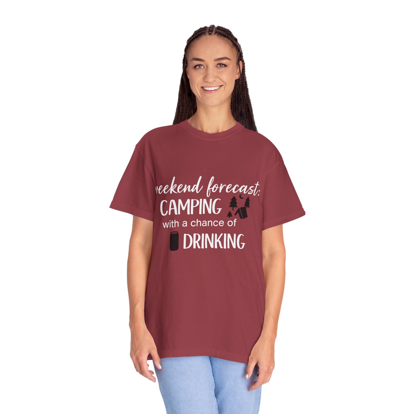 Camping Forecast T-Shirt - Unisex Garment-Dyed Tee