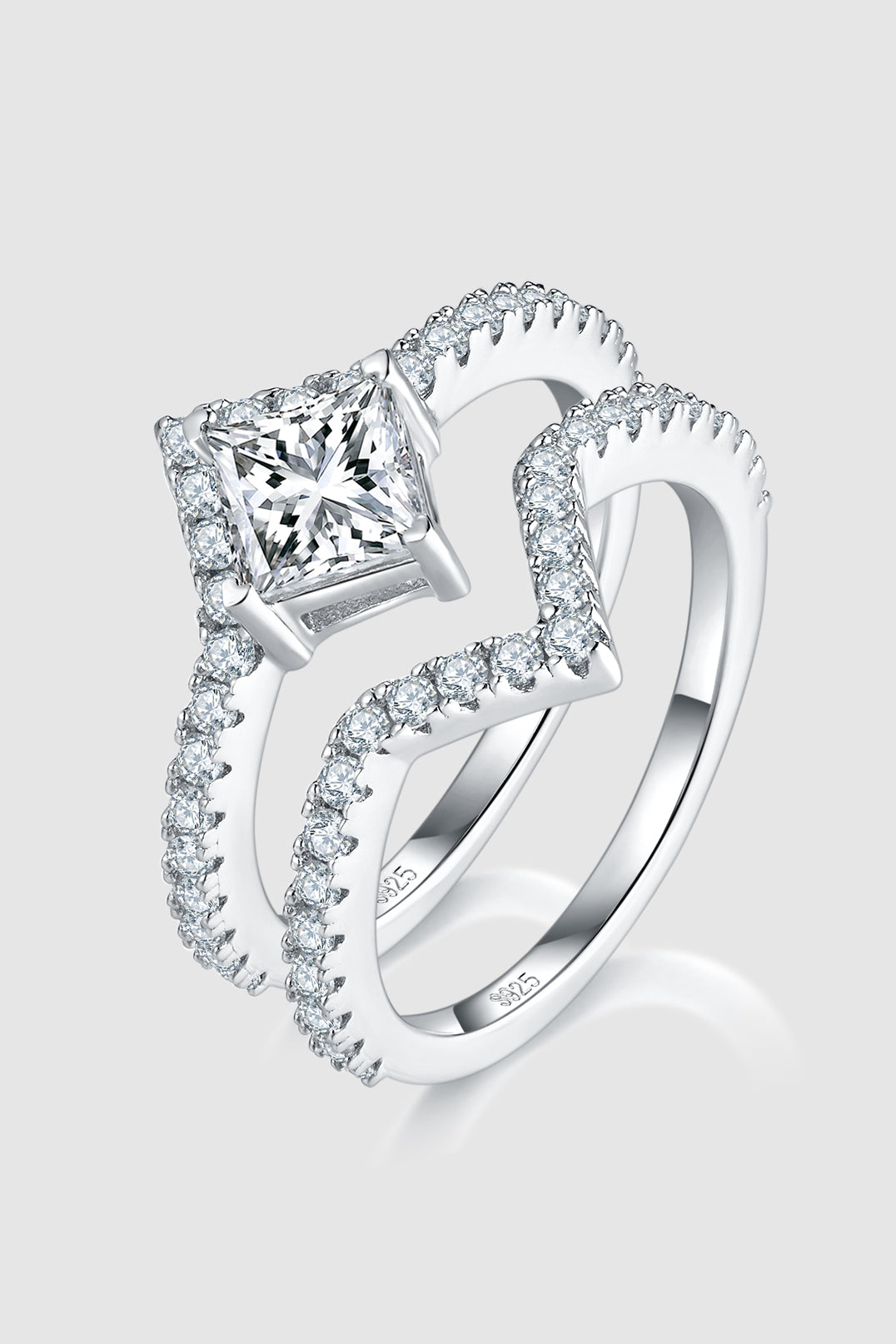 Day 13 - 1 Carat Moissanite 925 Sterling Silver Double Layered Ring