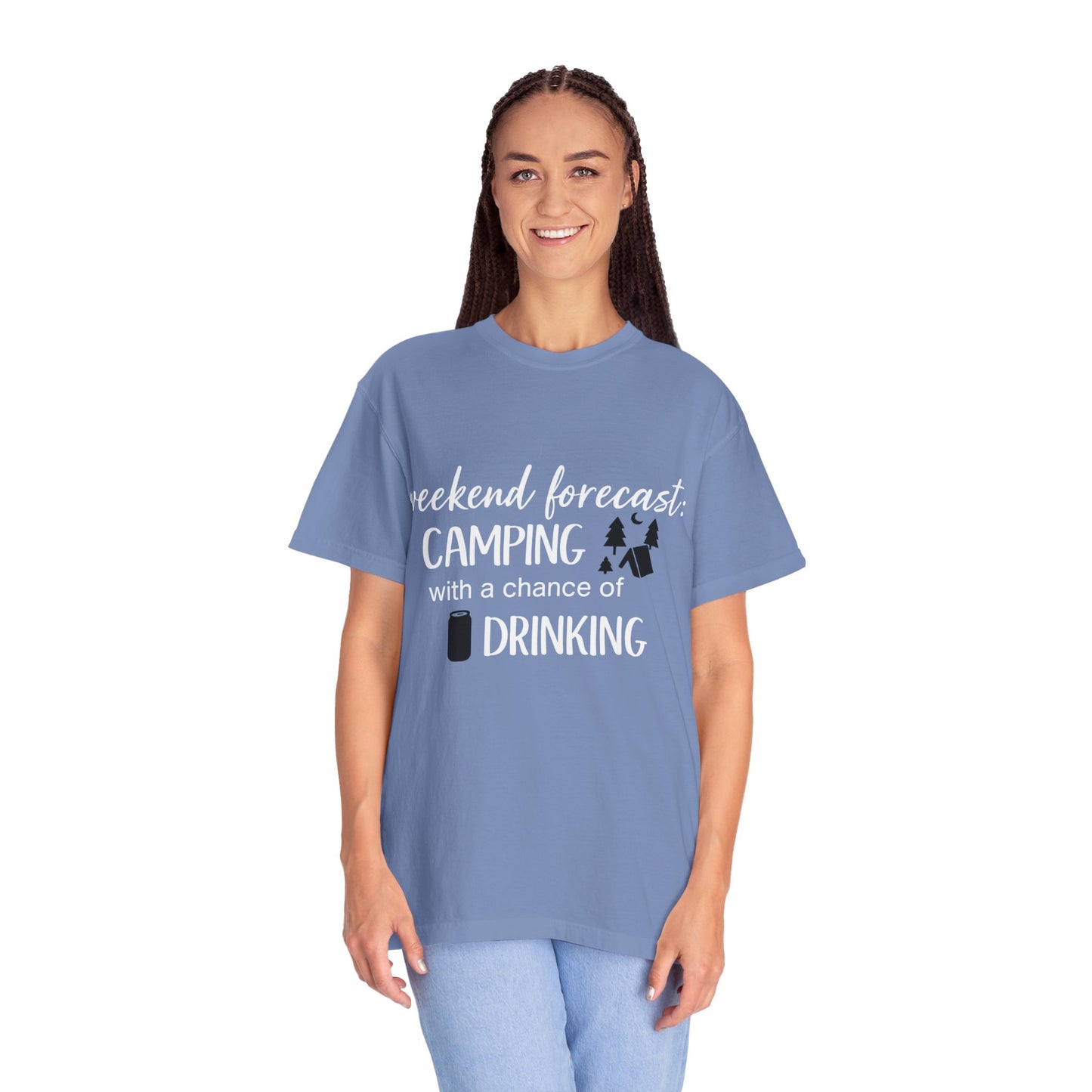 Camping Forecast T-Shirt - Unisex Garment-Dyed Tee