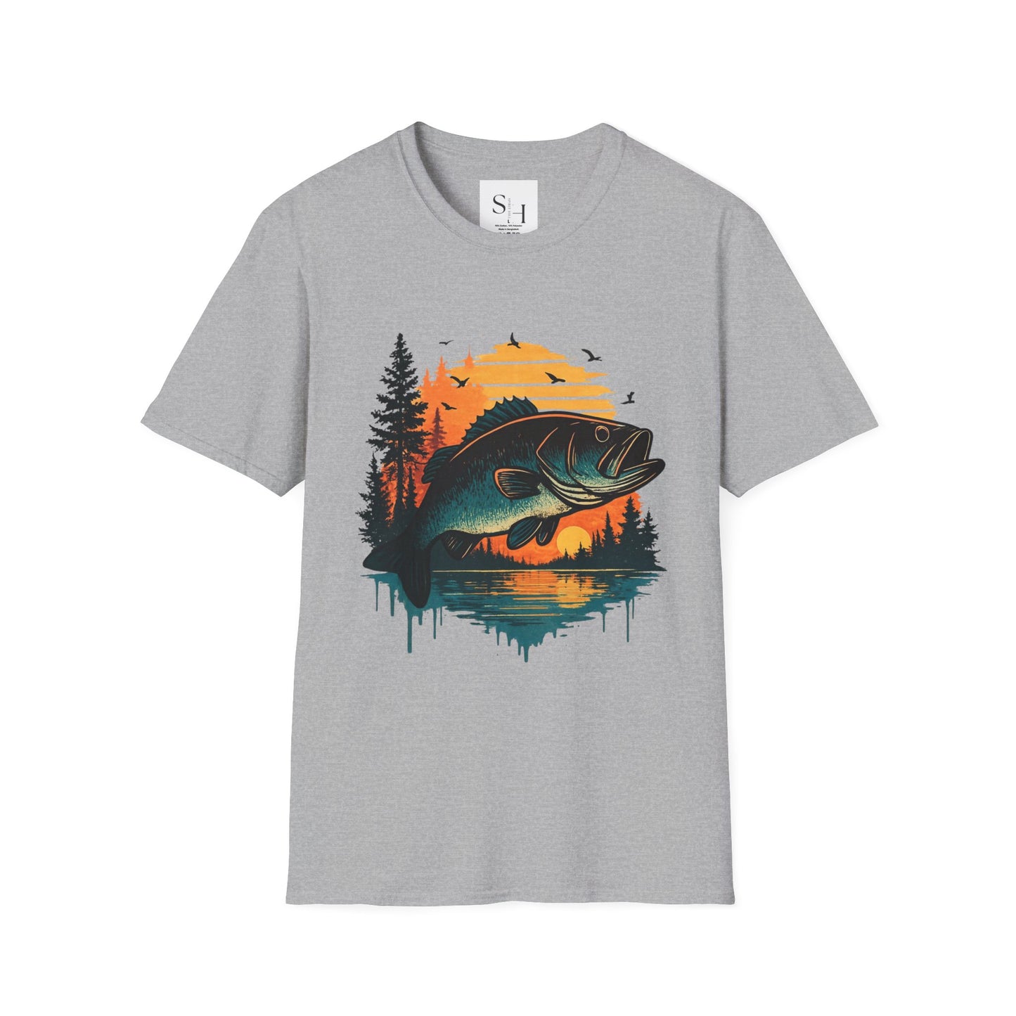 Fishing Sunset Unisex Softstyle T-Shirt