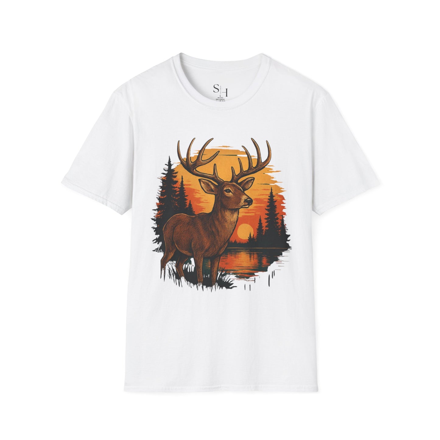 Deer Sunset Unisex Softstyle T-Shirt