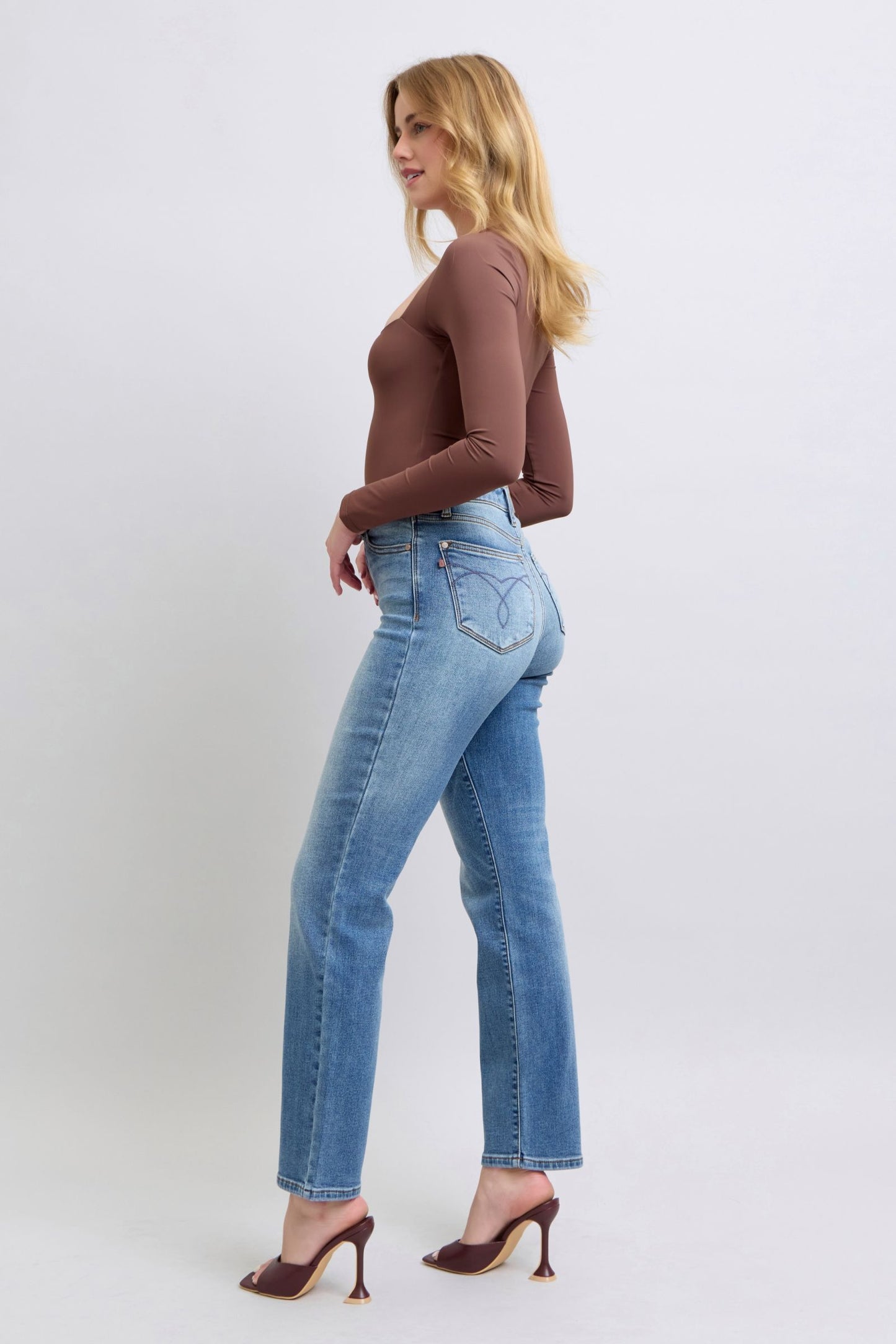 Day 17 - Judy Blue Vintage Wash Thermal Straight Jeans