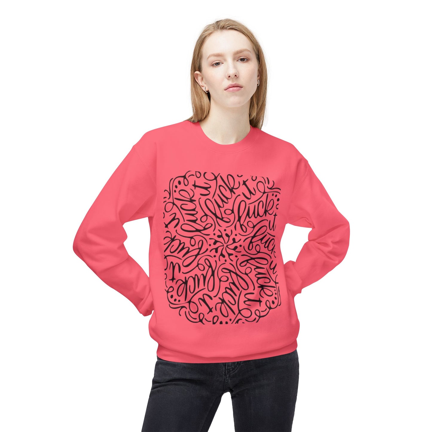 "Fuck It" Mandala Graphic Crewneck Sweatshirt