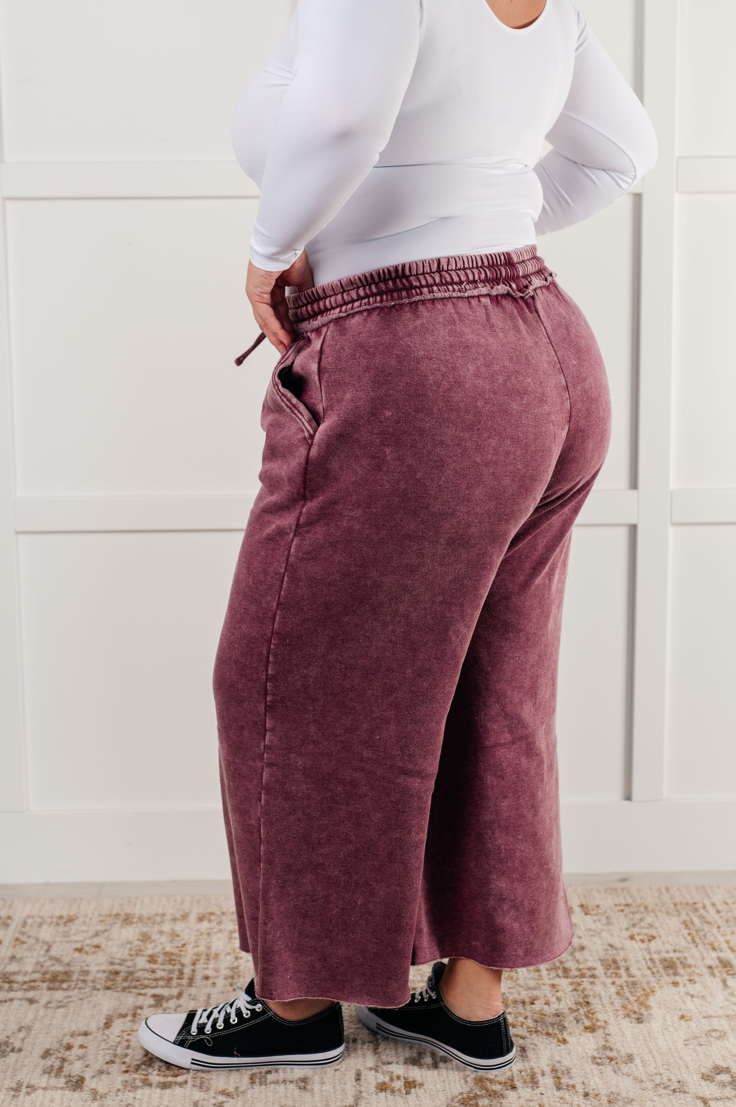 Day 20 - In or Out Wide Leg Cropped Pants in Eggplant