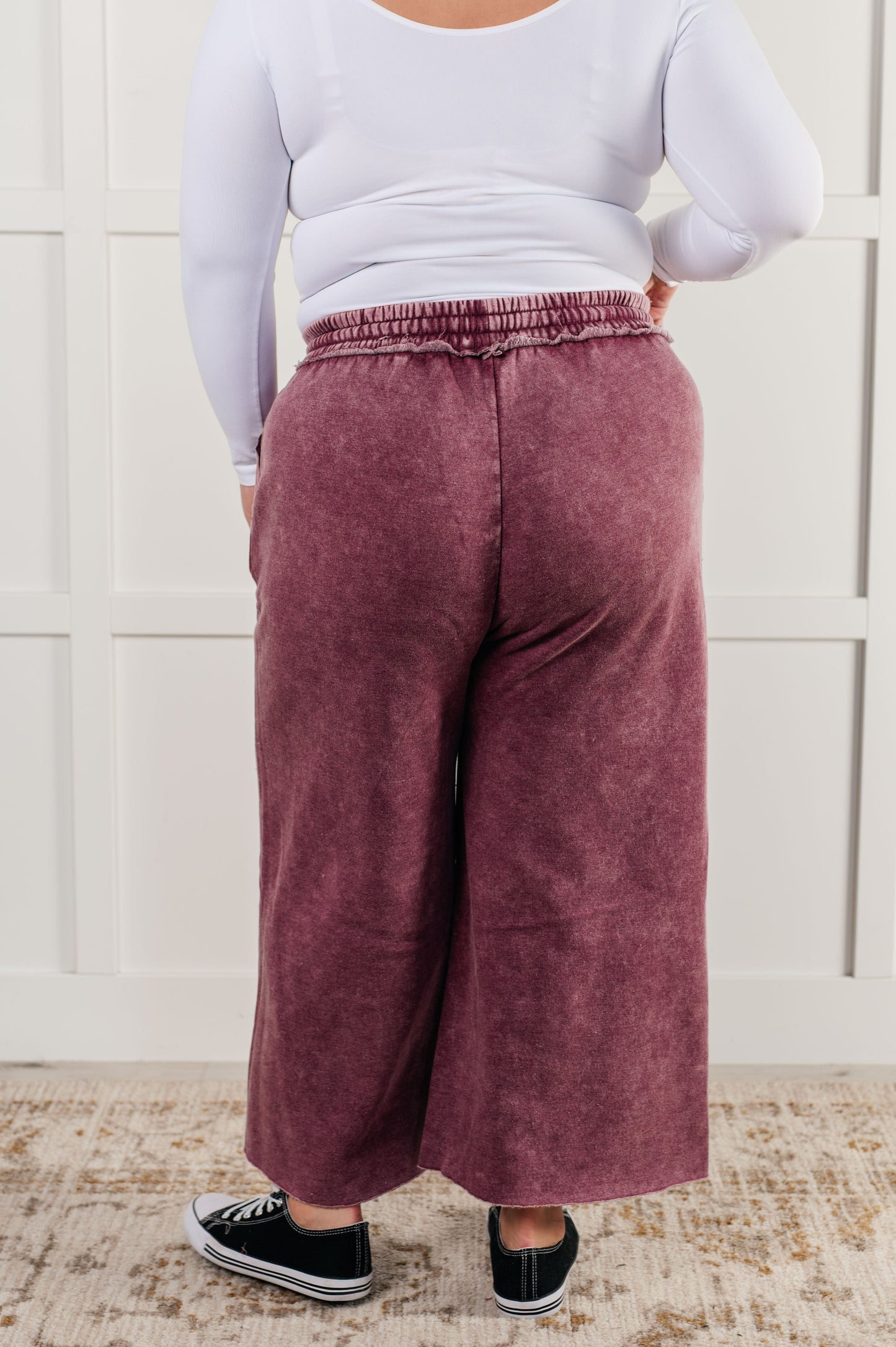 Day 20 - In or Out Wide Leg Cropped Pants in Eggplant