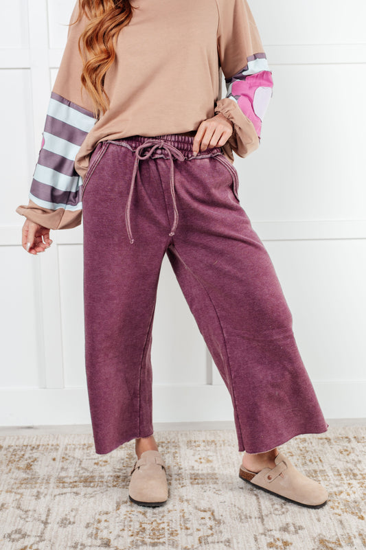 Day 20 - In or Out Wide Leg Cropped Pants in Eggplant