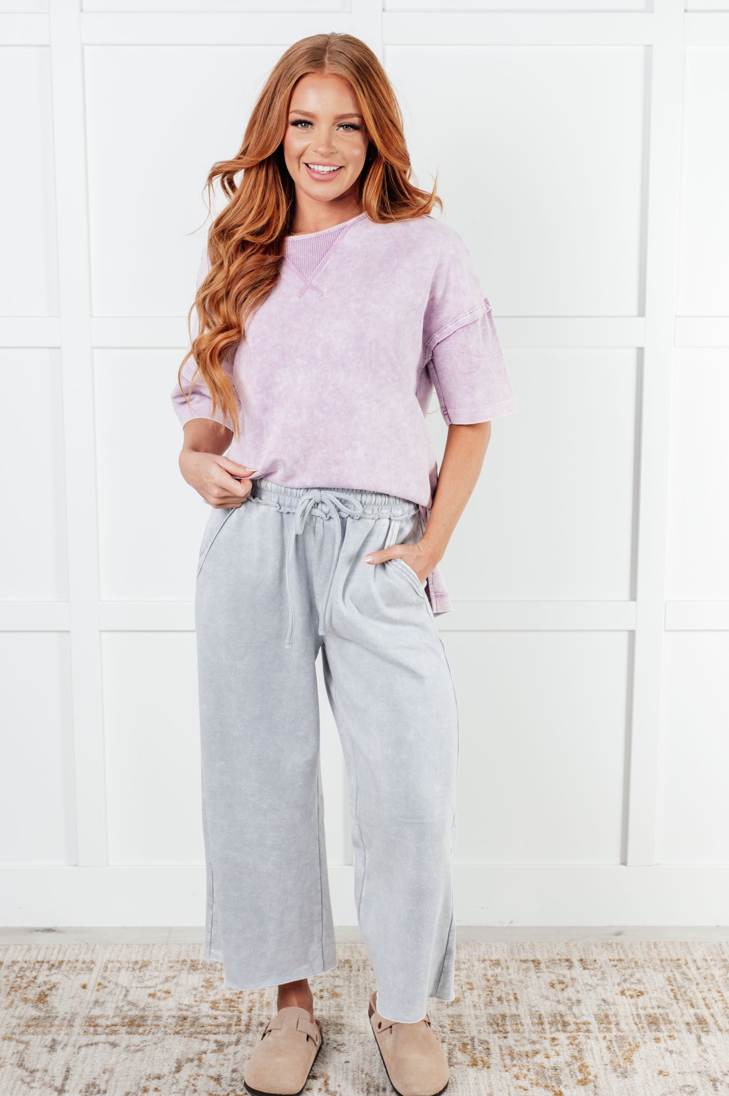 Day 20 - In or Out Wide Leg Cropped Pants in Light Grey