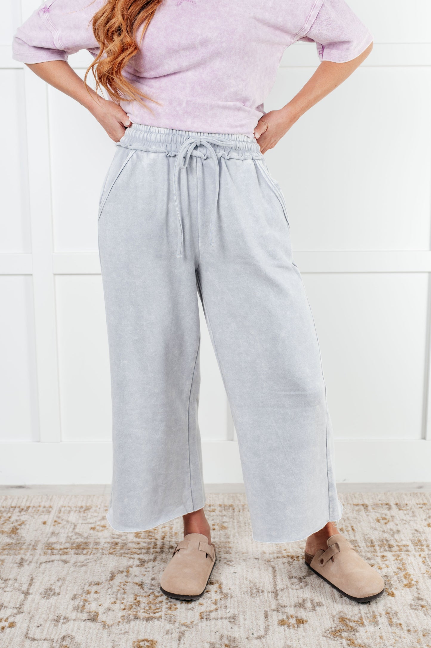 Day 20 - In or Out Wide Leg Cropped Pants in Light Grey