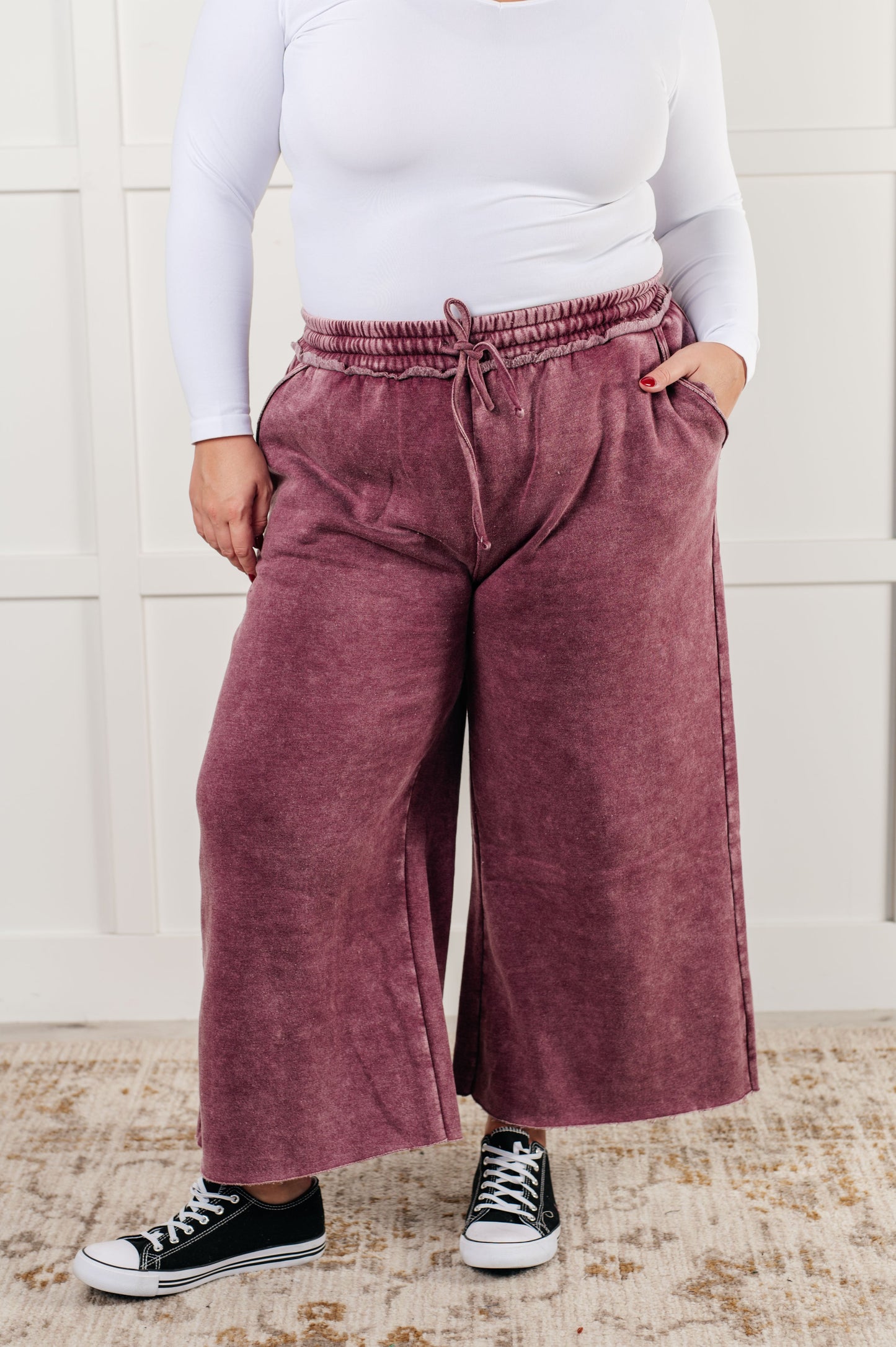 Day 20 - In or Out Wide Leg Cropped Pants in Eggplant