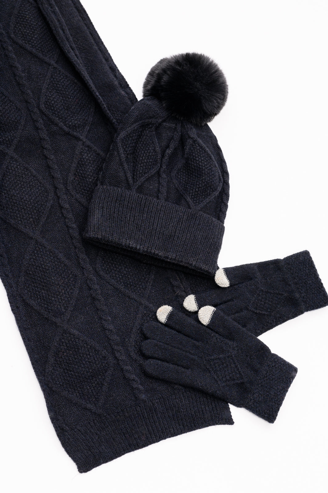 Day 4 - Jane Frost Beanie, Glove, and Scarf Set In Black