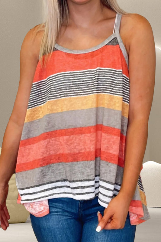 Color Block Round Neck Cami