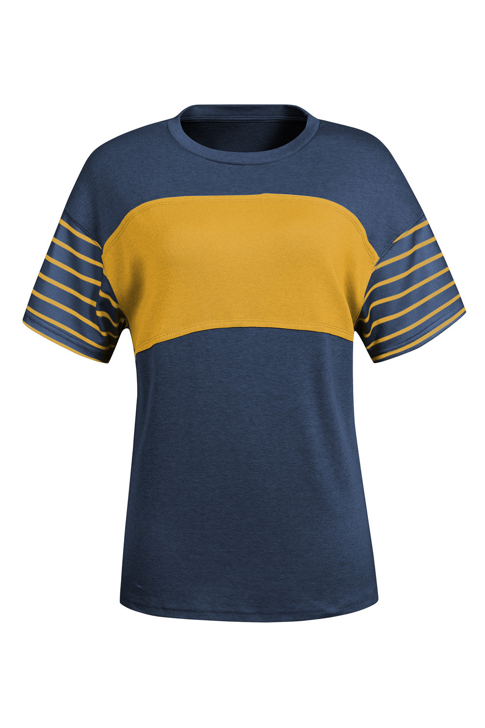 Striped Round Neck Short Sleeve T-Shirt