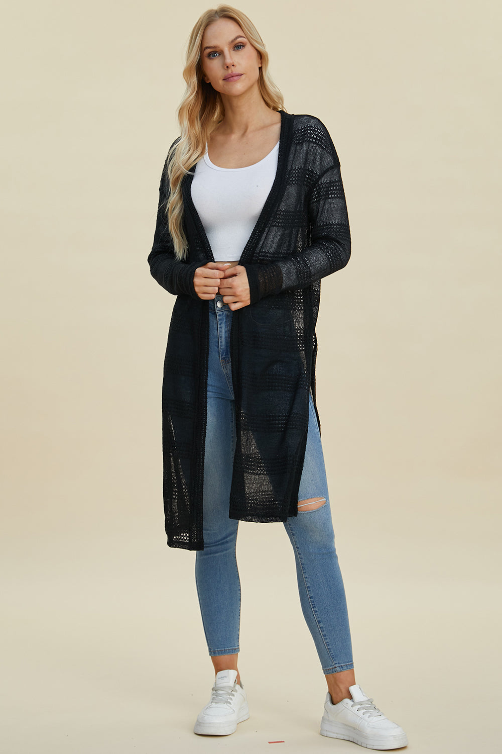 Open Front Longline Cardigan