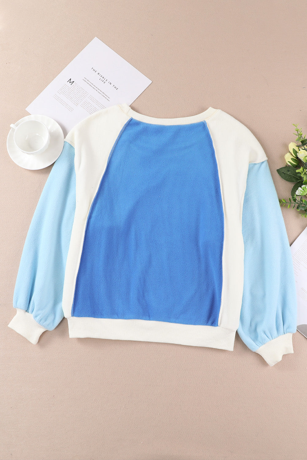 Round Neck Dropped Shoulder Color Block