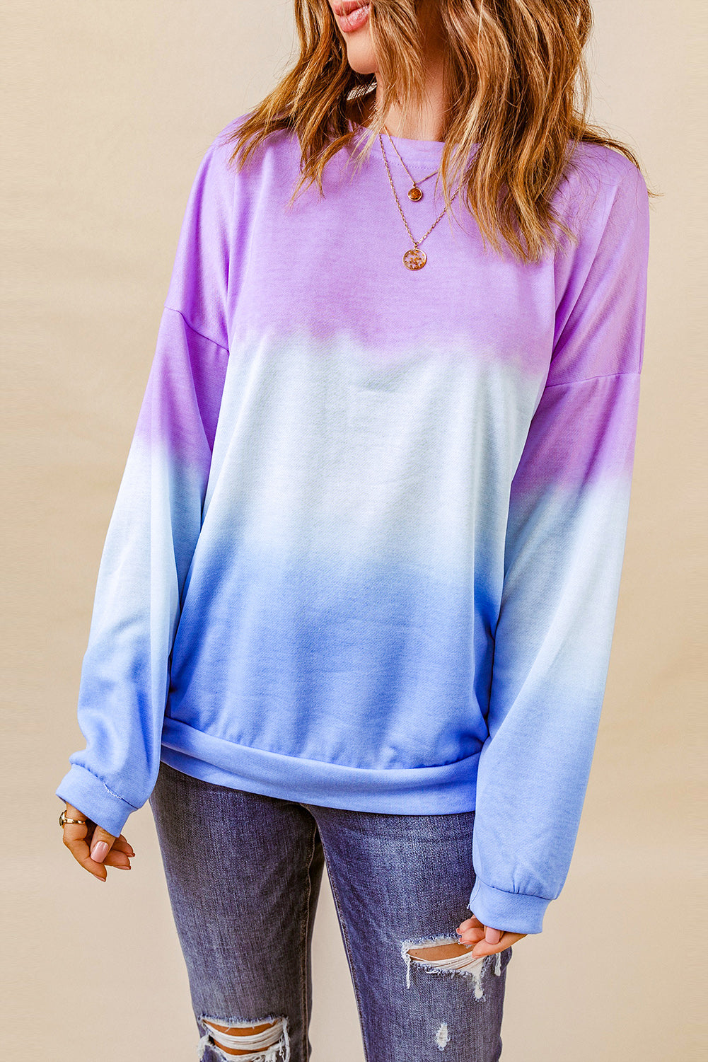 Drop Shoulder Round Neck Sweatshirt