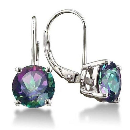 Mystic Topaz Leverback Earrings in Sterlin