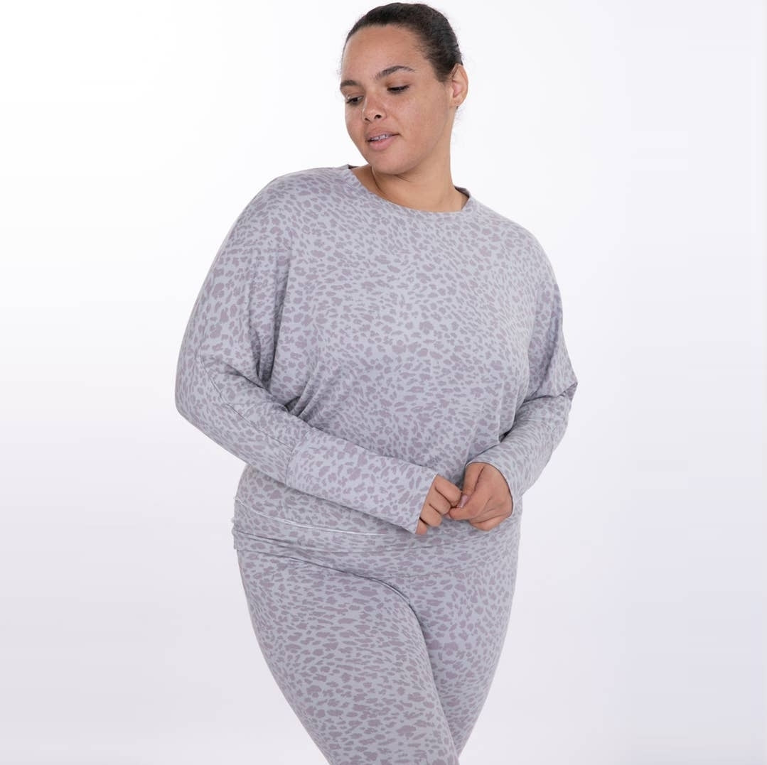 Leopard Print Dolman Lounge Top