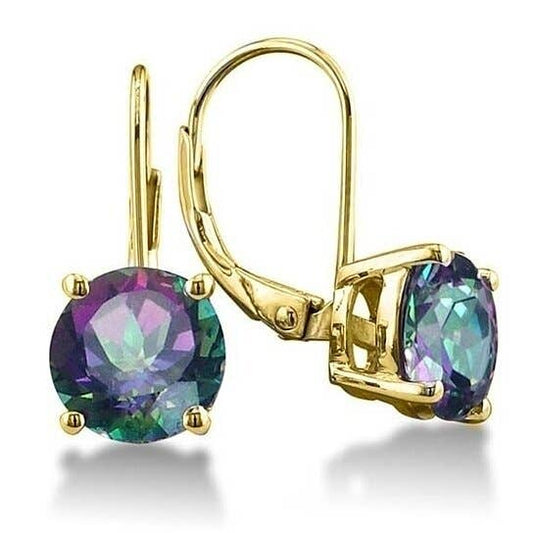 Mystic Gemstone Leverback Earrings