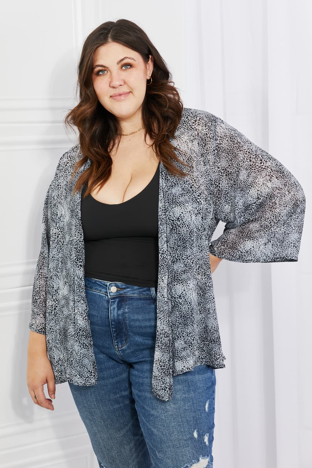 Snake Print Chiffon Kimono