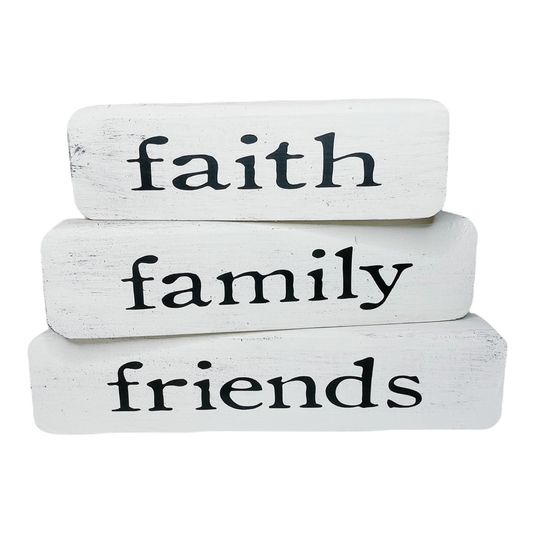 Faith Family Friends Stacked Block Set